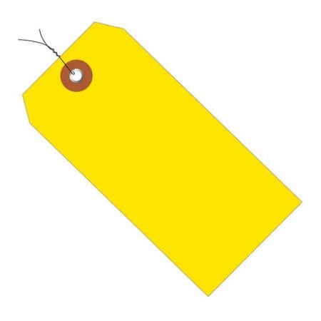 Box Packaging Plastic Shipping Tag Pre WiredNo 8 6-1/4L x 3-1/8W Yellow 100/Pack G26059W
